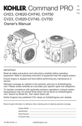 Kohler CV742 COMMAND PRO Operator Owner Manual PDF Instant Download