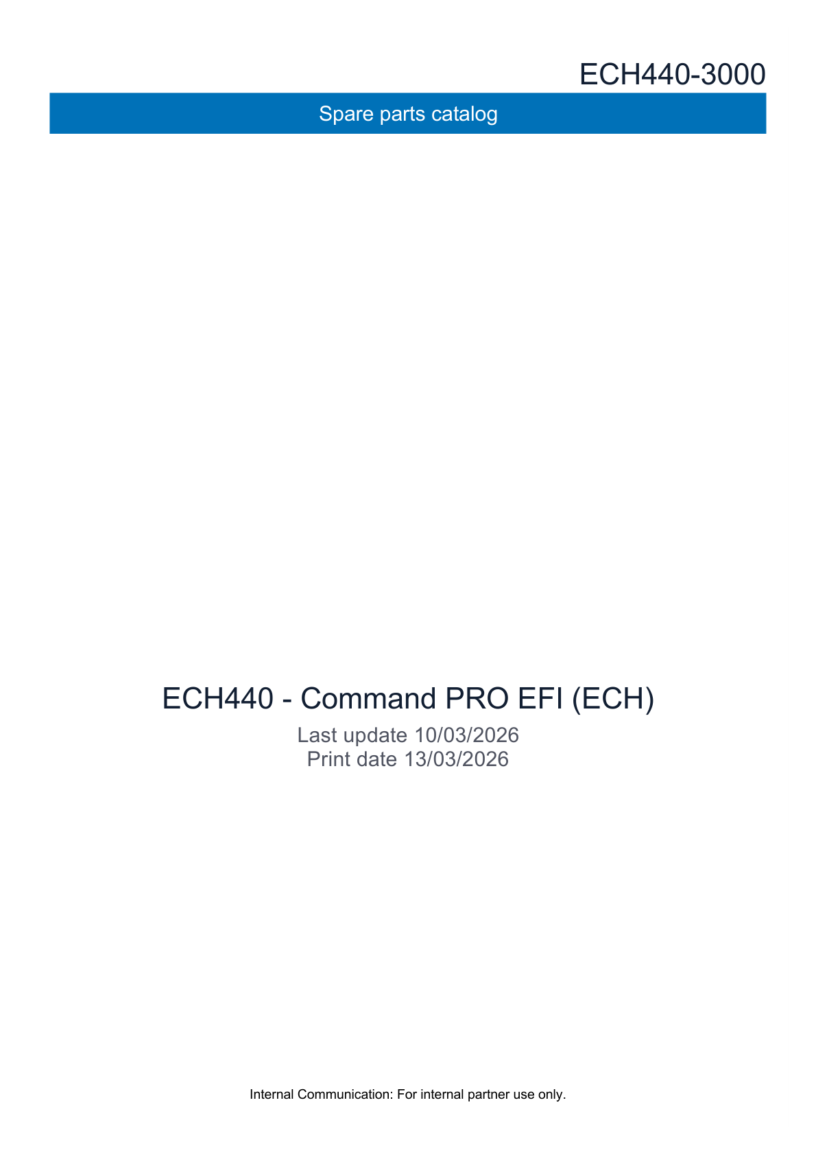 Kohler ECH440 COMMAND PRO EFI Parts Manual PDF Instant Download
