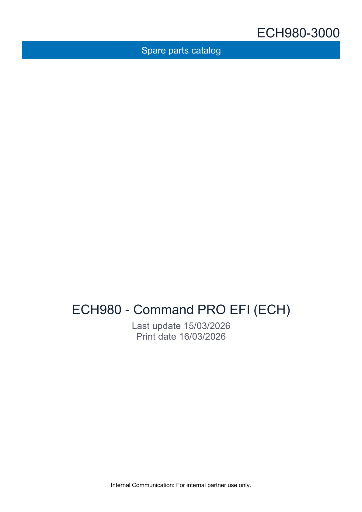 Kohler ECH980 COMMAND PRO EFI Parts Manual PDF Instant Download