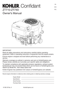 Kohler ZT720 CONFIDANT Operator Owner Manual PDF Instant Download