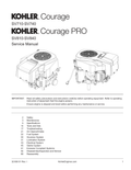 Kohler SV830 COURAGE PRO Service Shop Repair Manual PDF Instant Download