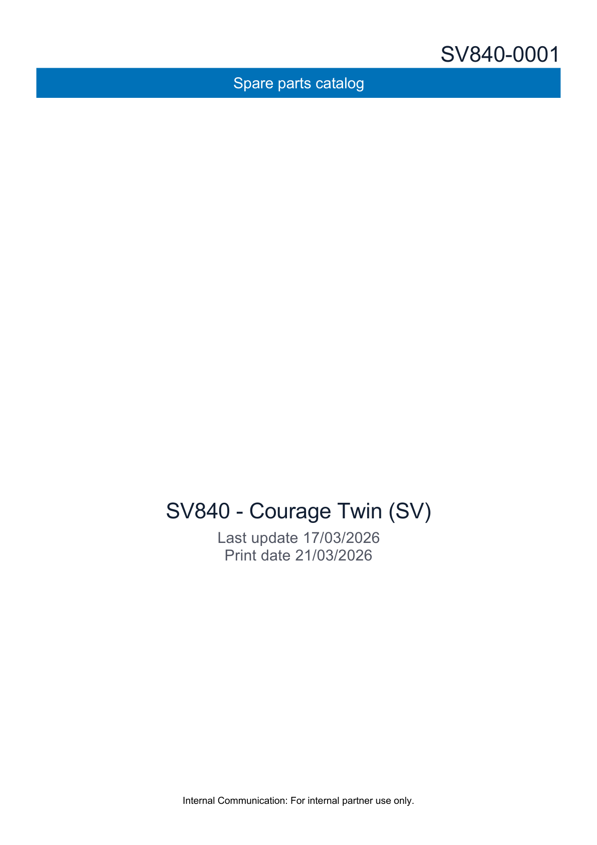 Kohler SV840 COURAGE PRO Parts Manual PDF Instant Download
