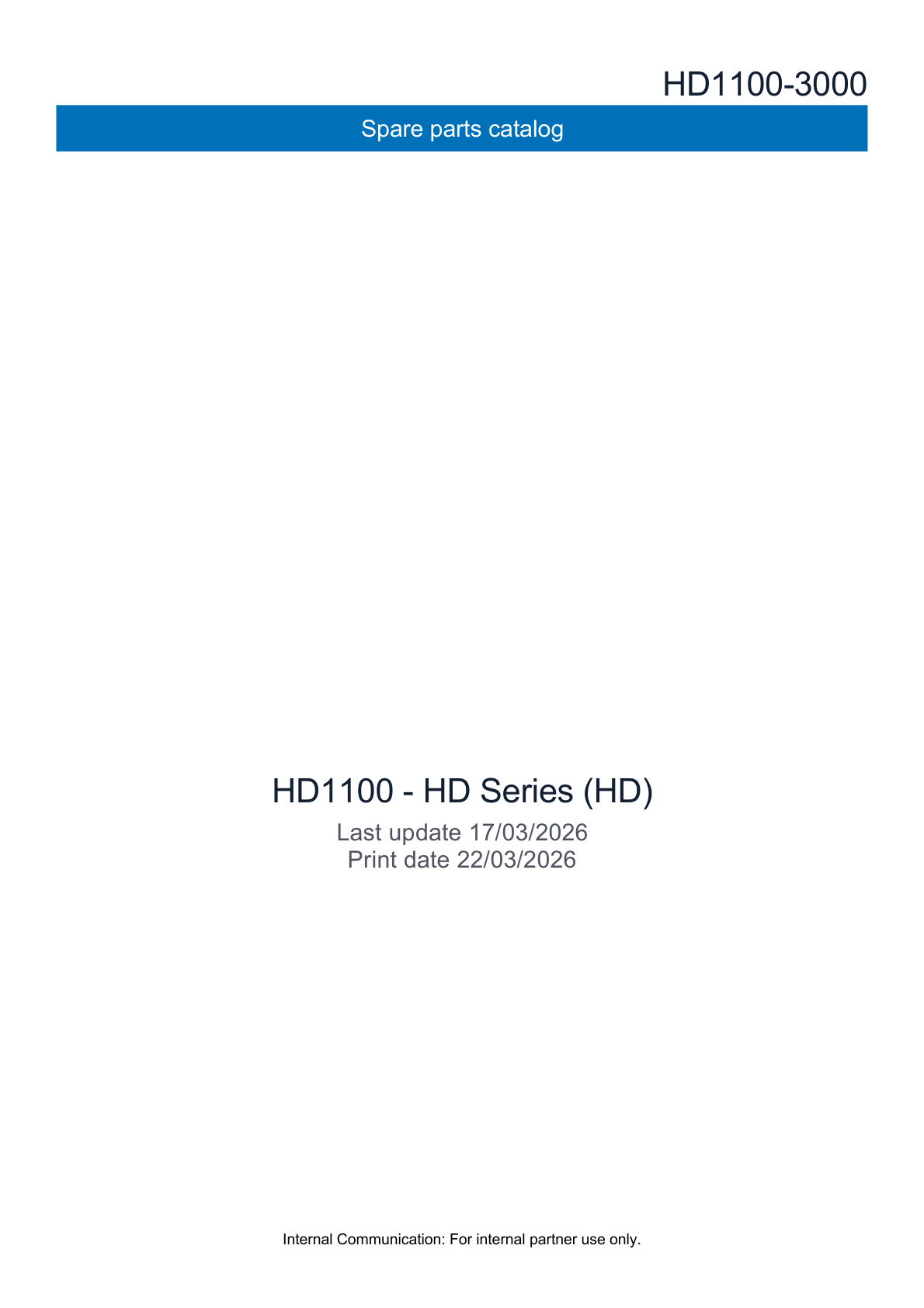 Kohler HD1100 HD SERIES Parts Manual PDF Instant Download