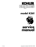 Kohler K361 K SERIES Service Shop Repair Manual PDF Instant Download