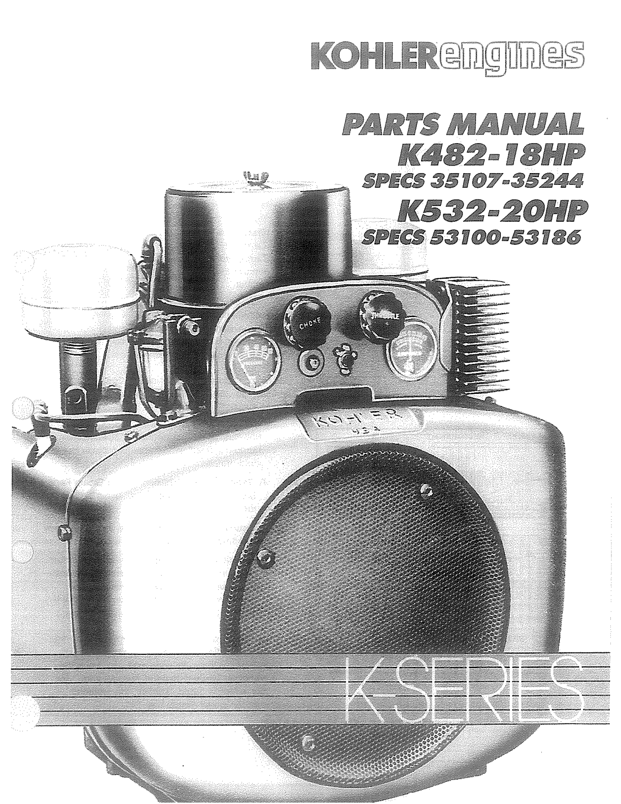 Kohler K532 K SERIES Parts Manual PDF Instant Download
