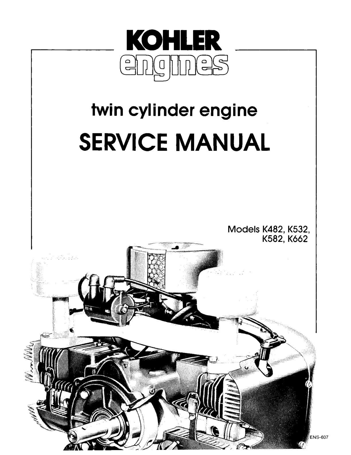 Kohler K582 K SERIES Service Shop Repair Manual PDF Instant Download