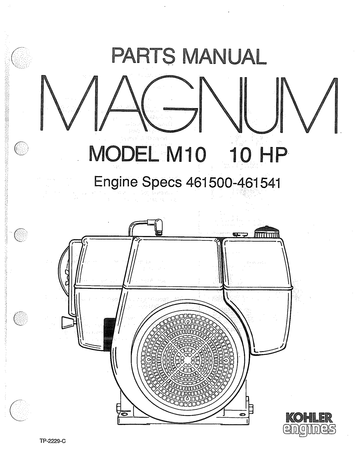 Kohler M10 MAGNUM Parts Manual PDF Instant Download