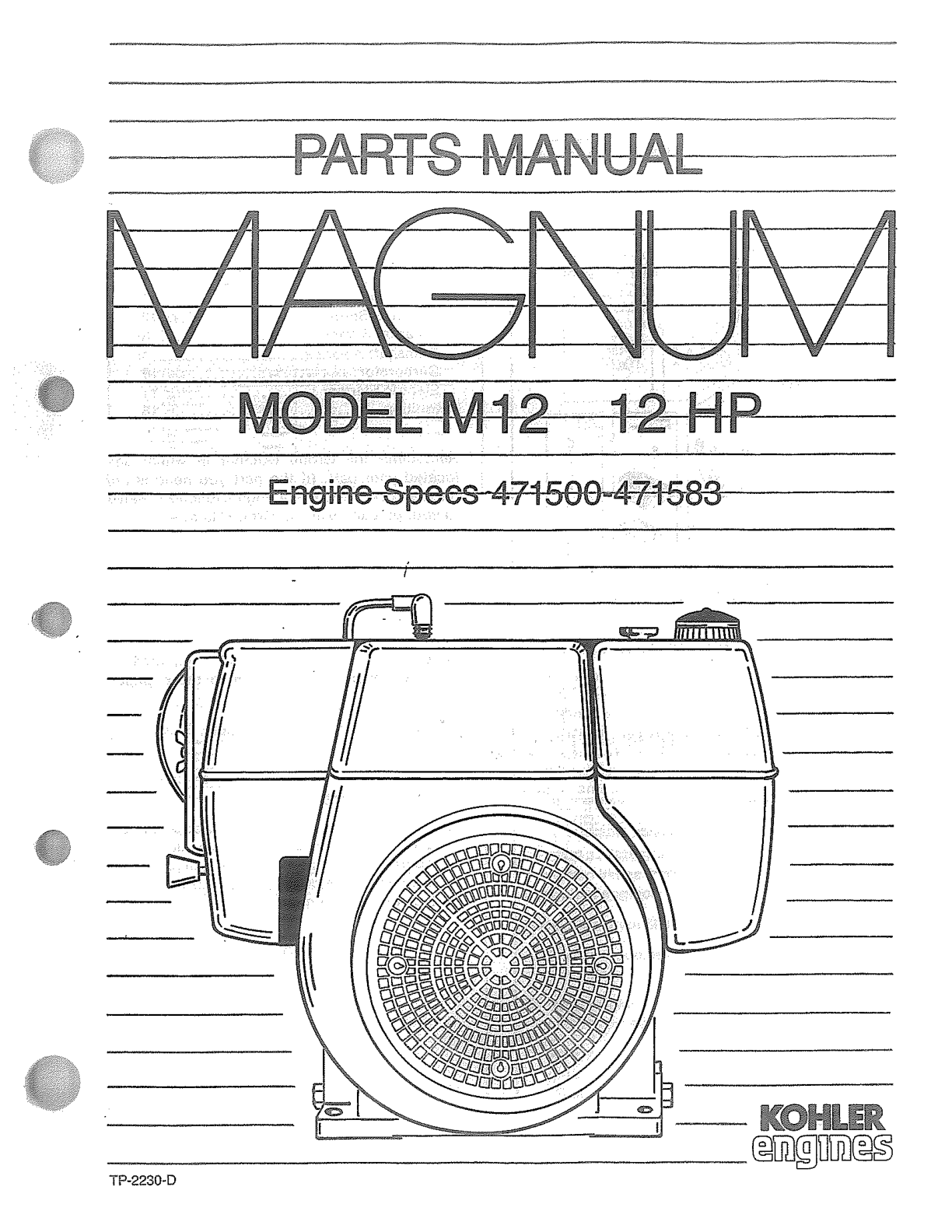 Kohler M12 MAGNUM Parts Manual PDF Instant Download