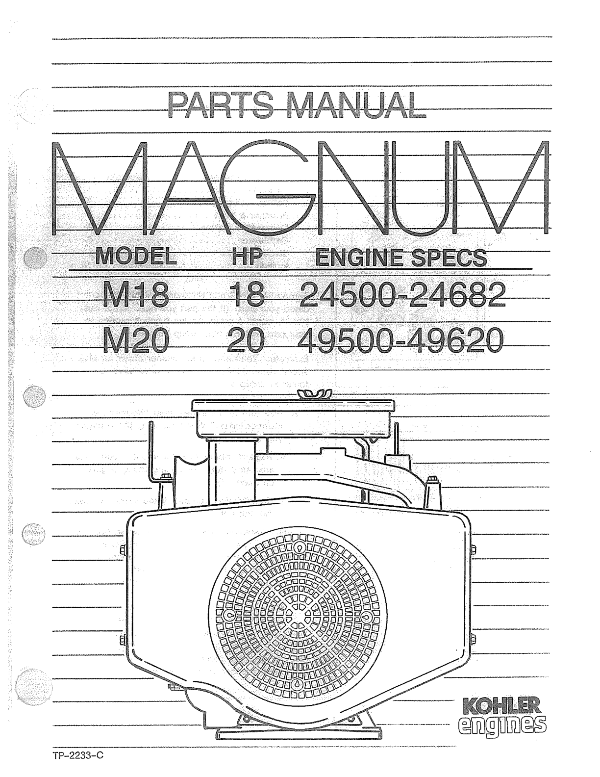 Kohler M18 MAGNUM Parts Manual PDF Instant Download
