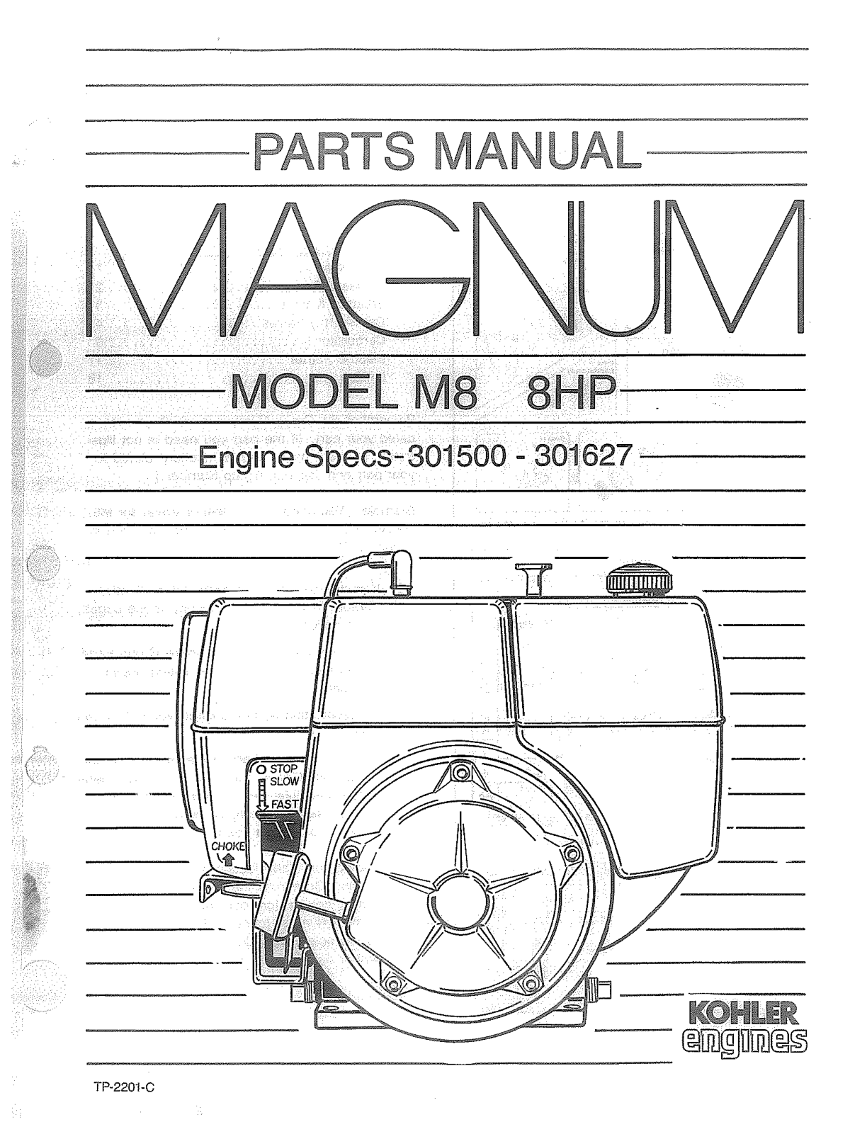 Kohler M8 MAGNUM Parts Manual PDF Instant Download
