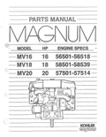 Kohler MV20 MAGNUM Parts Manual PDF Instant Download