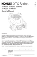Kohler XTX775 XTX SERIES Operator Owner Manual PDF Instant Download