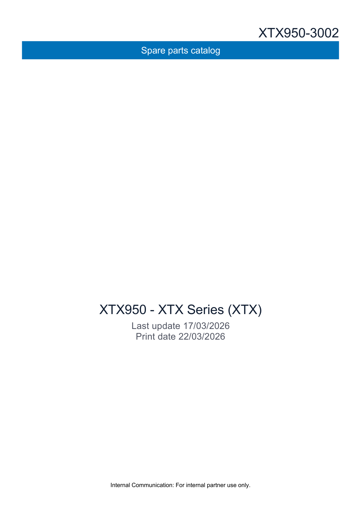 Kohler XTX950 XTX SERIES Parts Manual PDF Instant Download