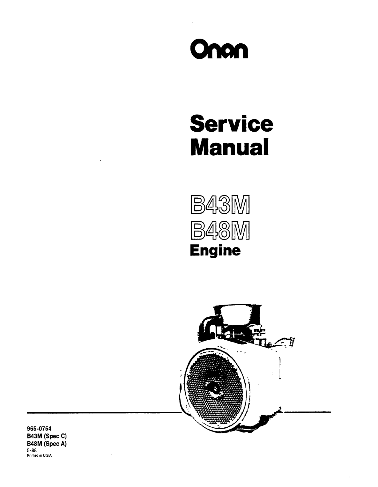 Onan B48M Engine Manual Bundle Operator Owner + Parts + Service PDF Instant Download
