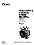 Onan CCK MILLER Engine Operator Service Parts Manual PDF Instant Download