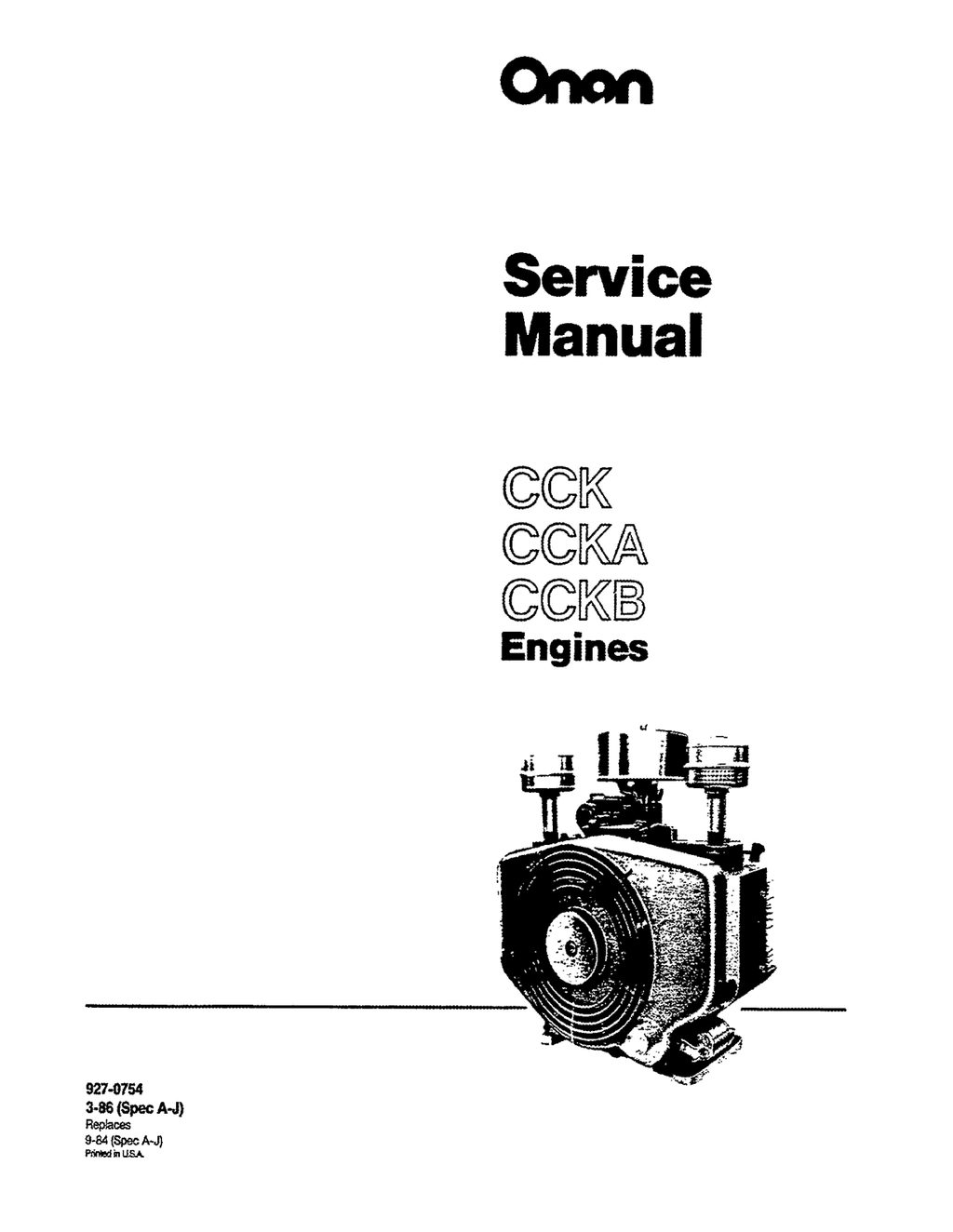 Onan CCKA LINCOLN Engine Service Manual PDF Instant Download