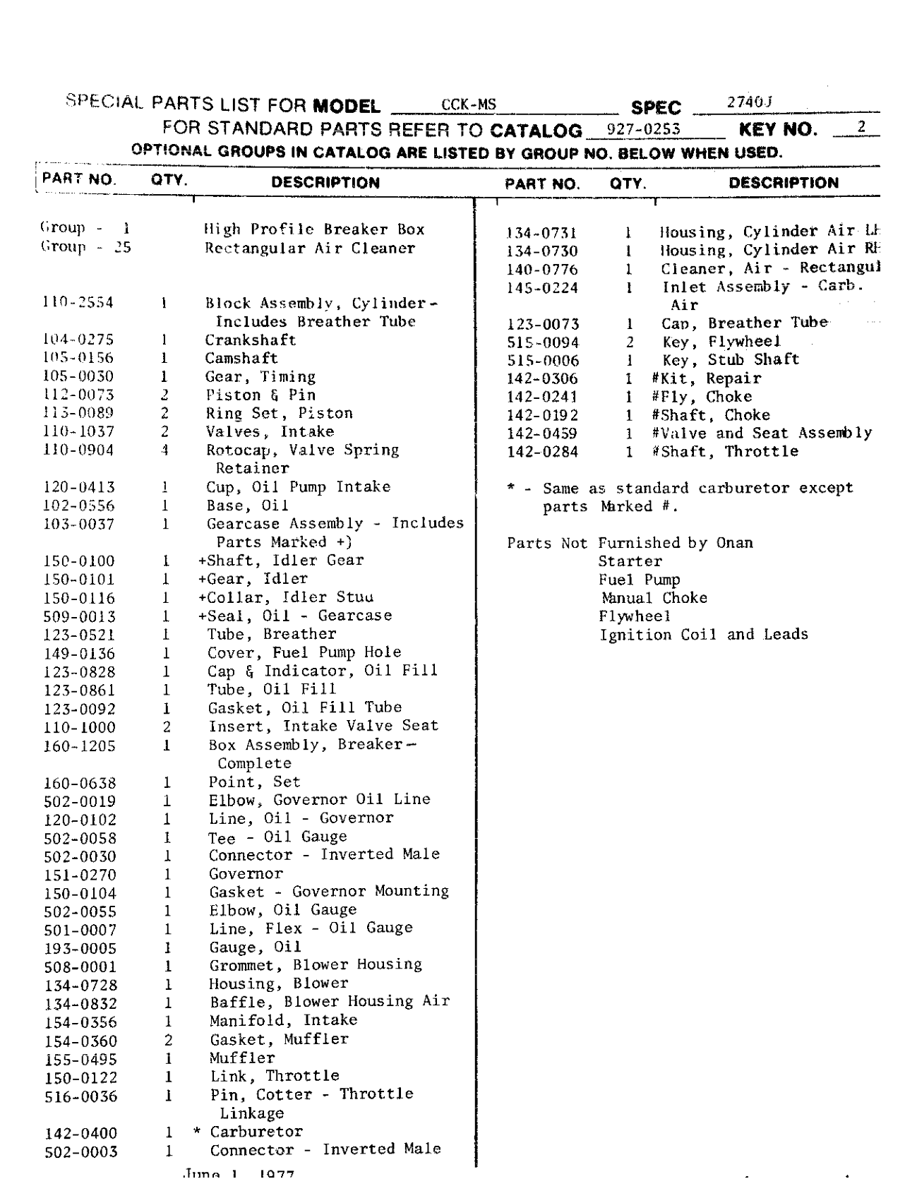 Onan CCKA Engine Parts Manual PDF Instant Download