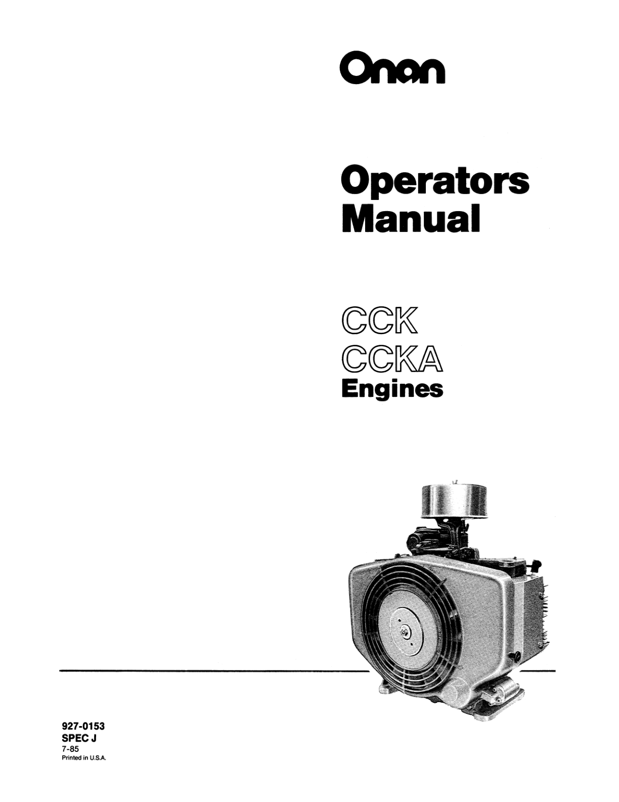 Onan CCKA TRACTOR Engine Manual Bundle Operator Owner + Parts + Service PDF Instant Download