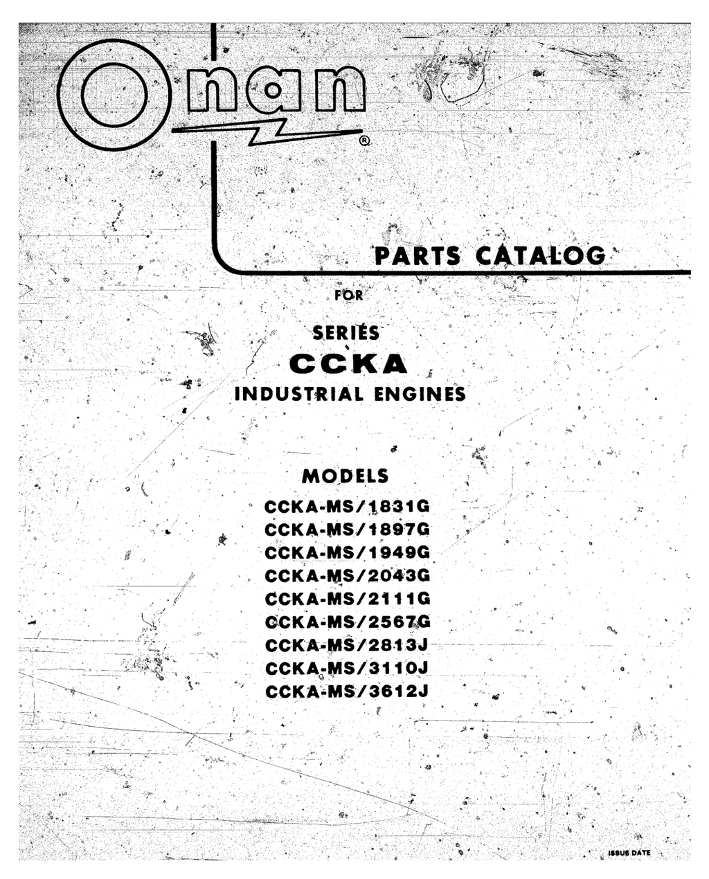Onan CCKA TRACTOR Engine Parts Manual PDF Instant Download