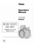 Onan CCKB Engine Operator Owner Manual PDF Instant Download