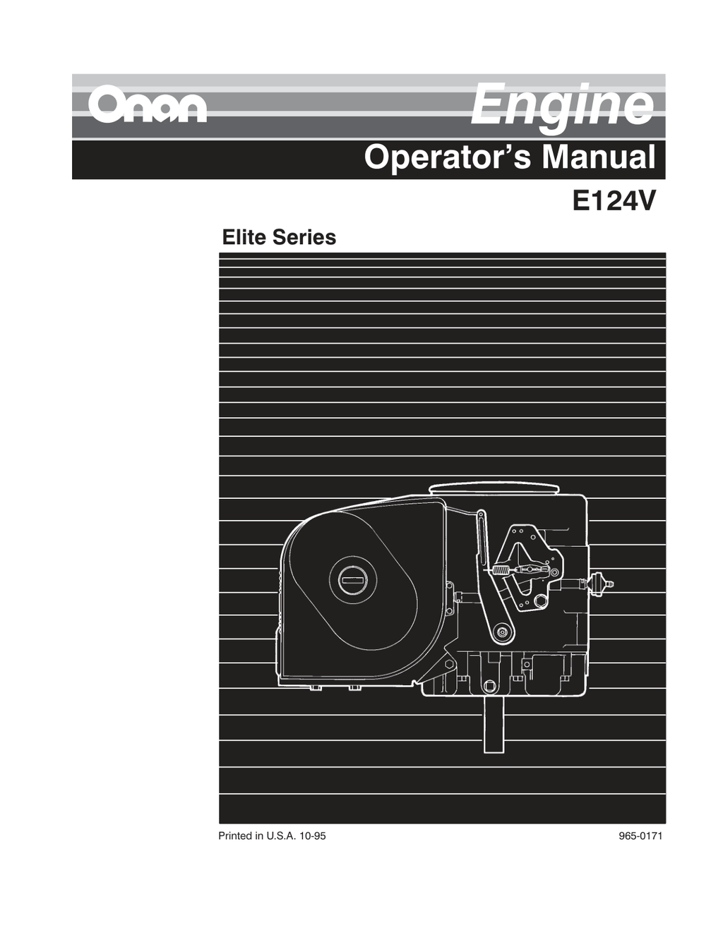Onan E124V Engine Manual Bundle Operator Owner + Service + Parts PDF Instant Download