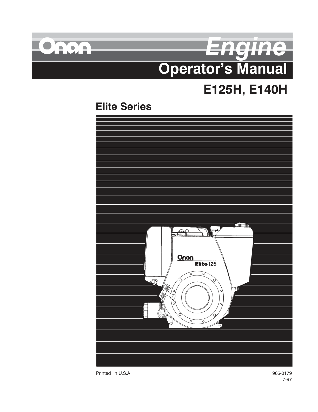 Onan E140H Engine Manual Bundle Operator Owner + Parts + Service PDF Instant Download