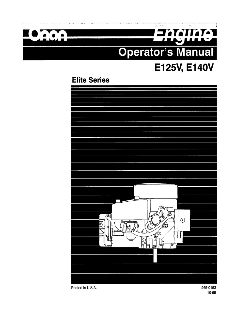 Onan E140V Engine Manual Bundle Operator Owner + Service + Parts PDF Instant Download