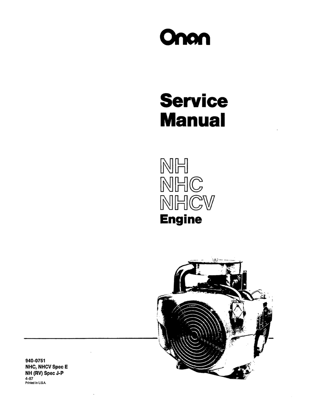 Onan NH Engine Manual Bundle Parts + Service PDF Instant Download