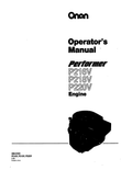 Onan P216V Engine Operator Owner Manual PDF Instant Download