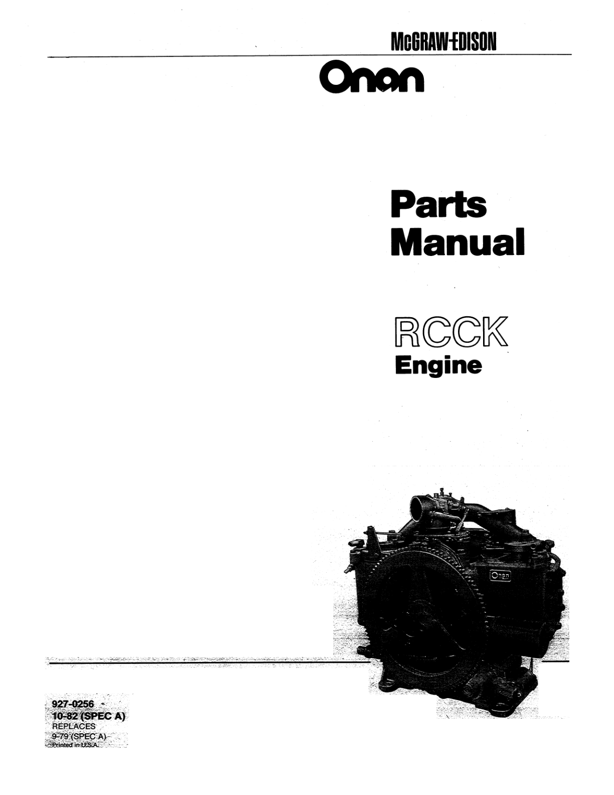 Onan RCCK Engine Parts Manual PDF Instant Download