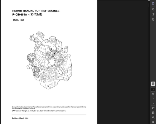Case Skid Steer 435 Engine Service Repair Manual PDF Instant Download