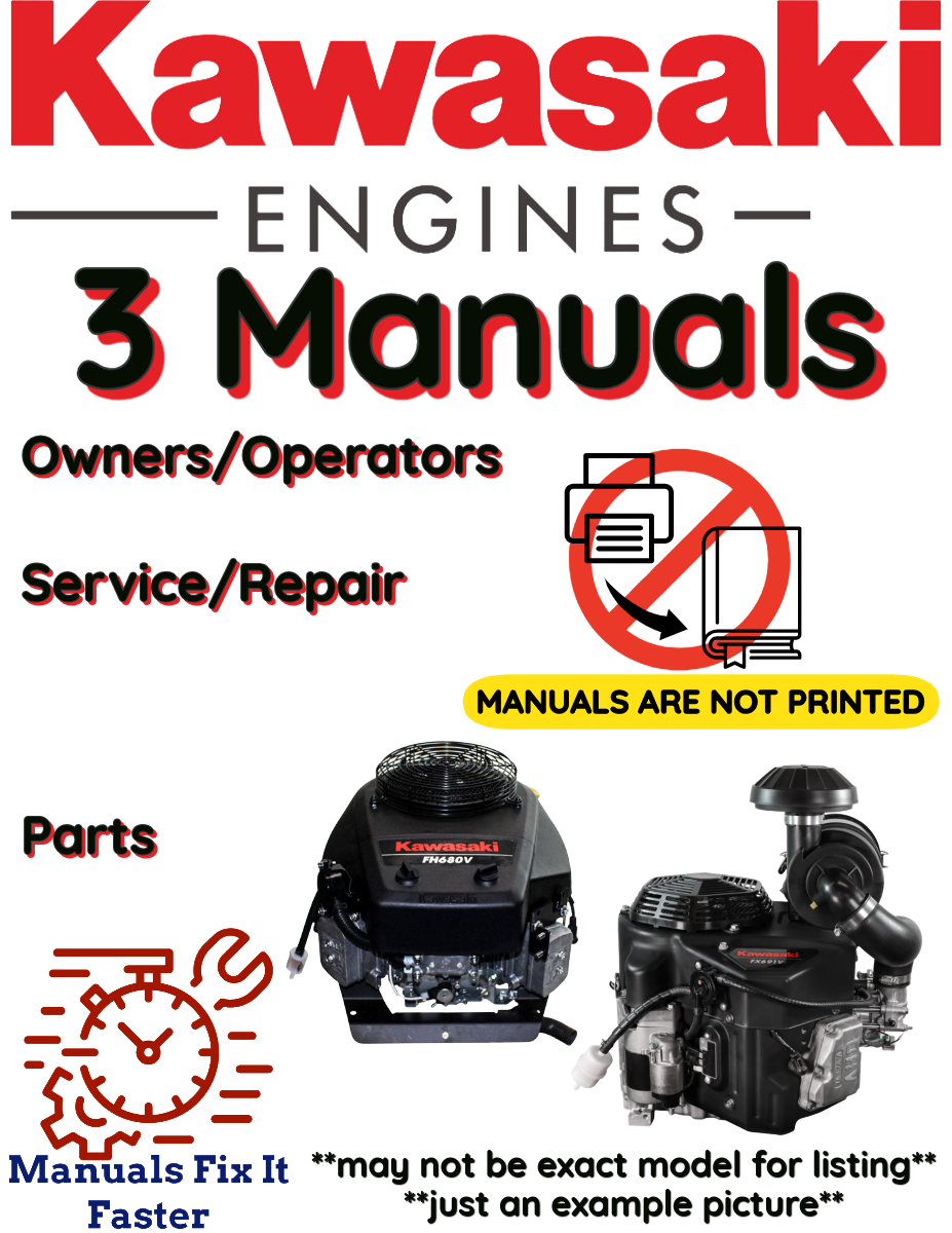 Kawasaki FC540V Engine Manual FC Series Service Repair Shop Parts Owner Operator Instant Download