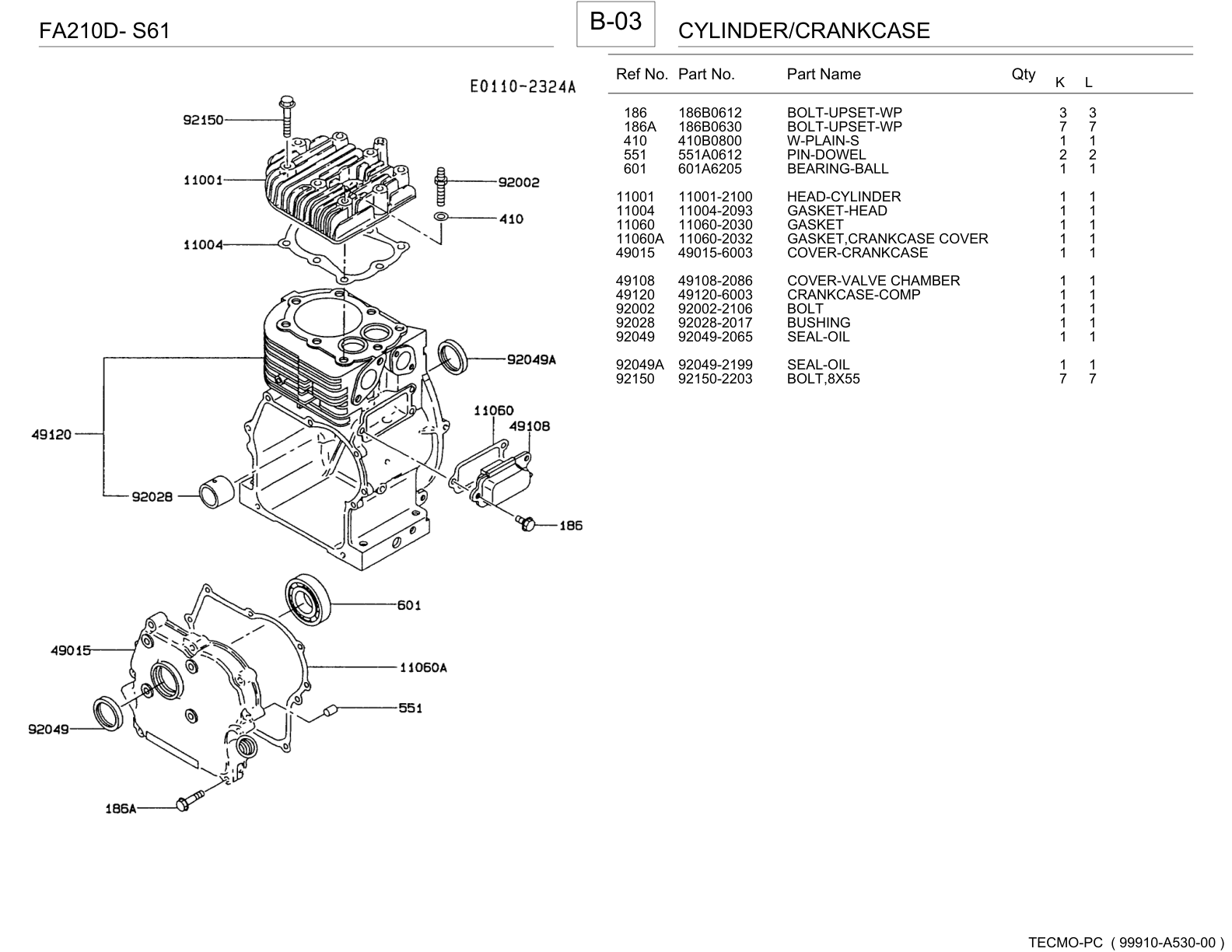 Kawasaki FA210 Engine Manual FA Series Service Repair Shop Parts Owner Operator Instant Download