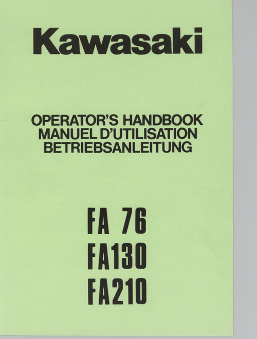 Kawasaki FA210D Engine Manual FA Series Service Repair Shop Parts Owner Operator Instant Download