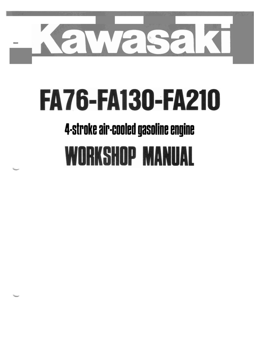 Kawasaki FA76D Engine Manual FA Series Service Repair Shop Parts Owner Operator Instant Download