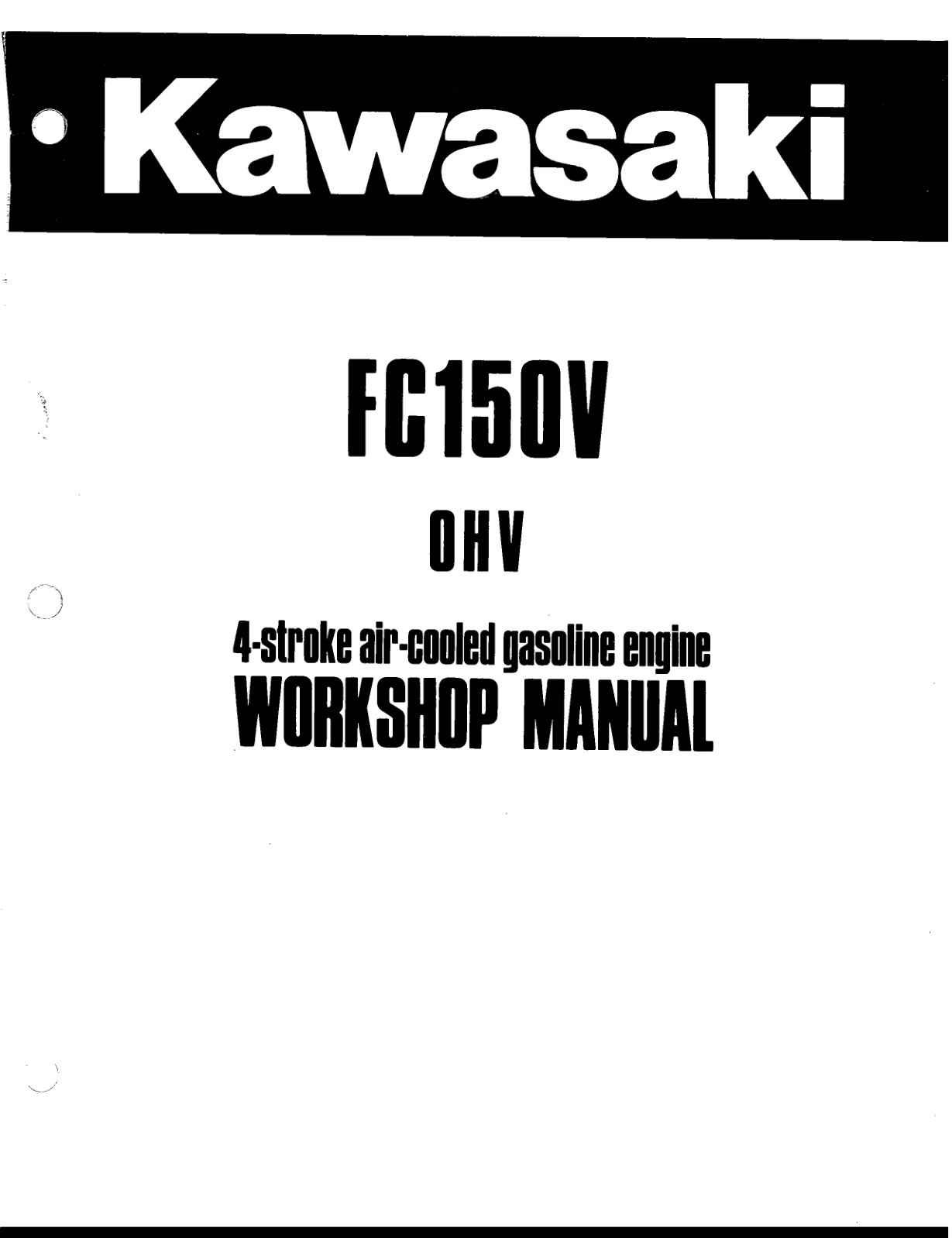Kawasaki FC150V Engine Manual FC Series Service Repair Shop Parts Owner Operator Instant Download