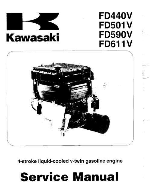 Kawasaki FD501V Engine Manual FD Series Service Repair Shop Parts Owner Operator Instant Download