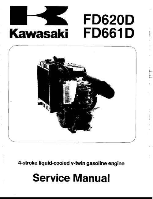 Kawasaki FD661D Engine Manual FD Series Service Repair Shop Parts Owner Operator Instant Download