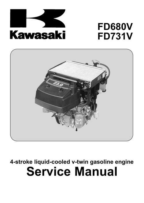 Kawasaki FD731V Engine Manual FD Series Service Repair Shop Parts Owner Operator Instant Download