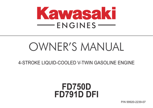 Kawasaki FD750D Engine Manual FD Series Service Repair Shop Parts Owner Operator Instant Download