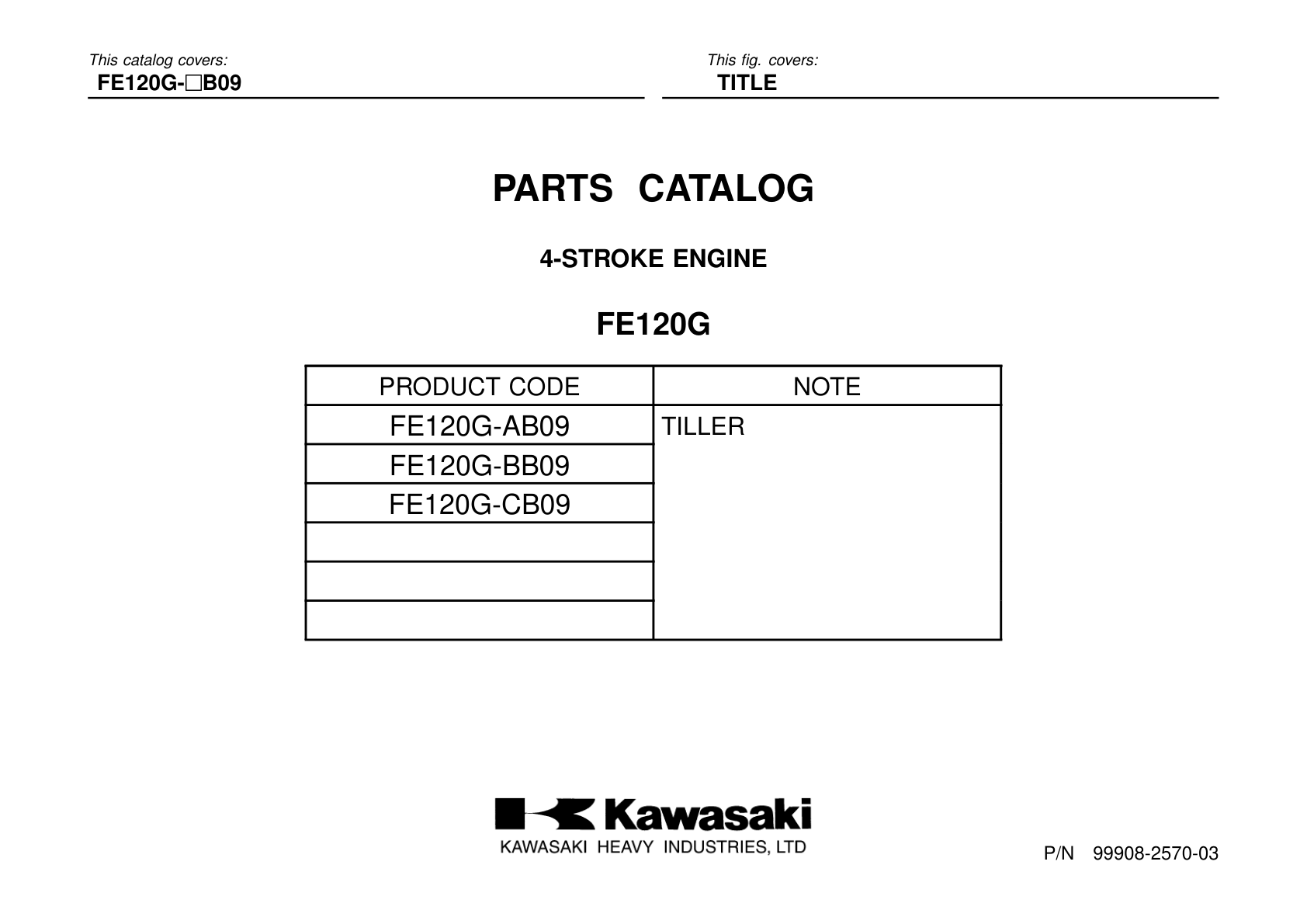 Kawasaki FE120G Engine Manual FE Series Service Repair Shop Parts Owner Operator Instant Download