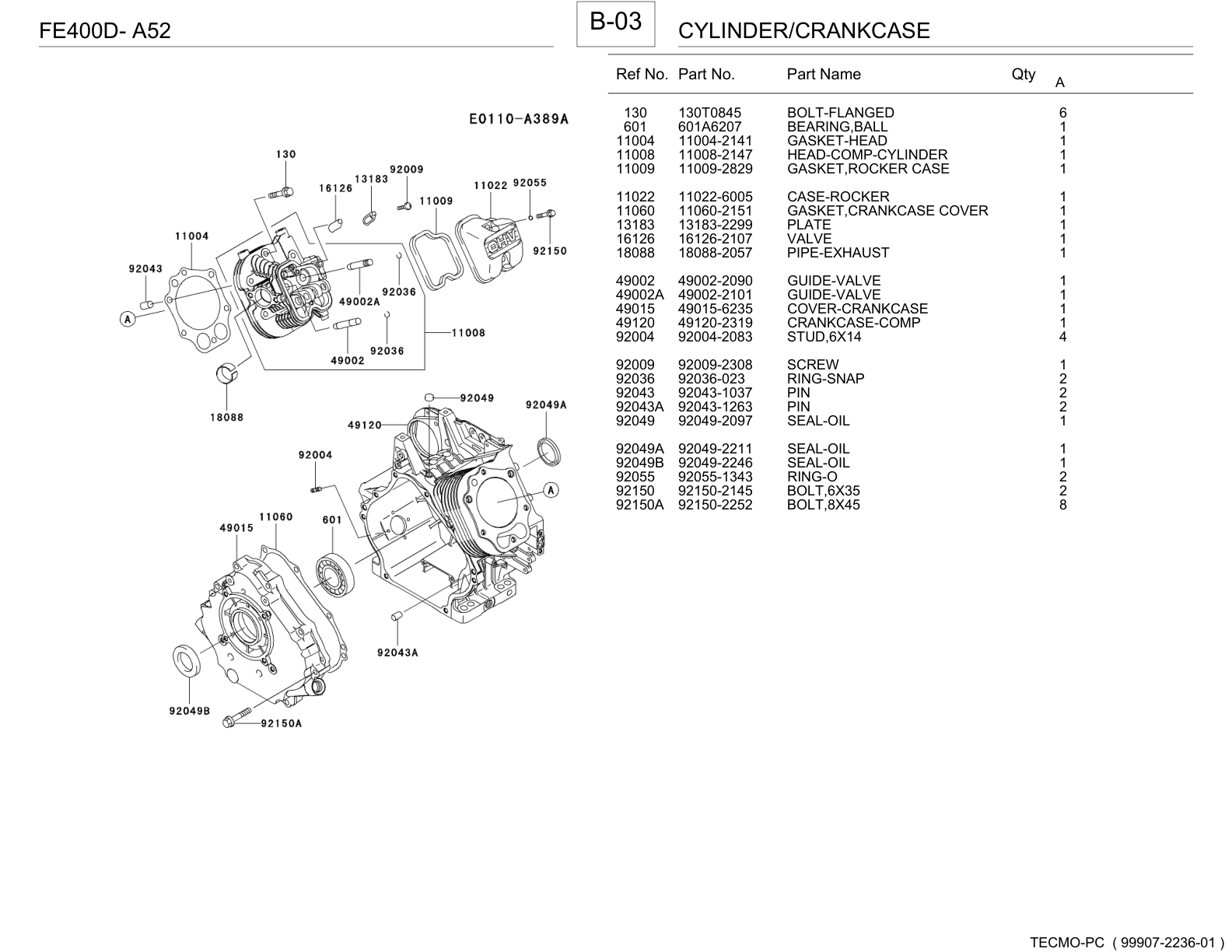 Kawasaki FE400D Engine Manual FE Series Service Repair Shop Parts Owner Operator Instant Download