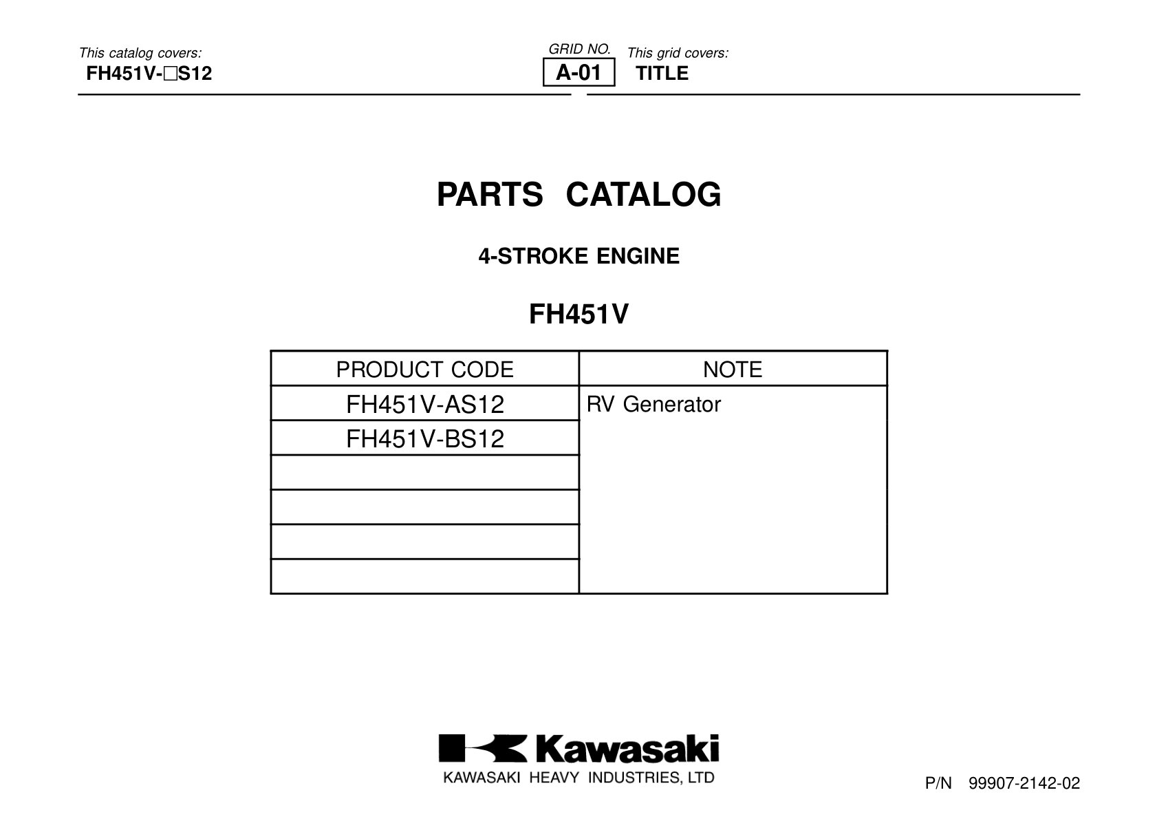 Kawasaki FH451V Engine Manual FH Series Service Repair Shop Parts Owner Operator Instant Download