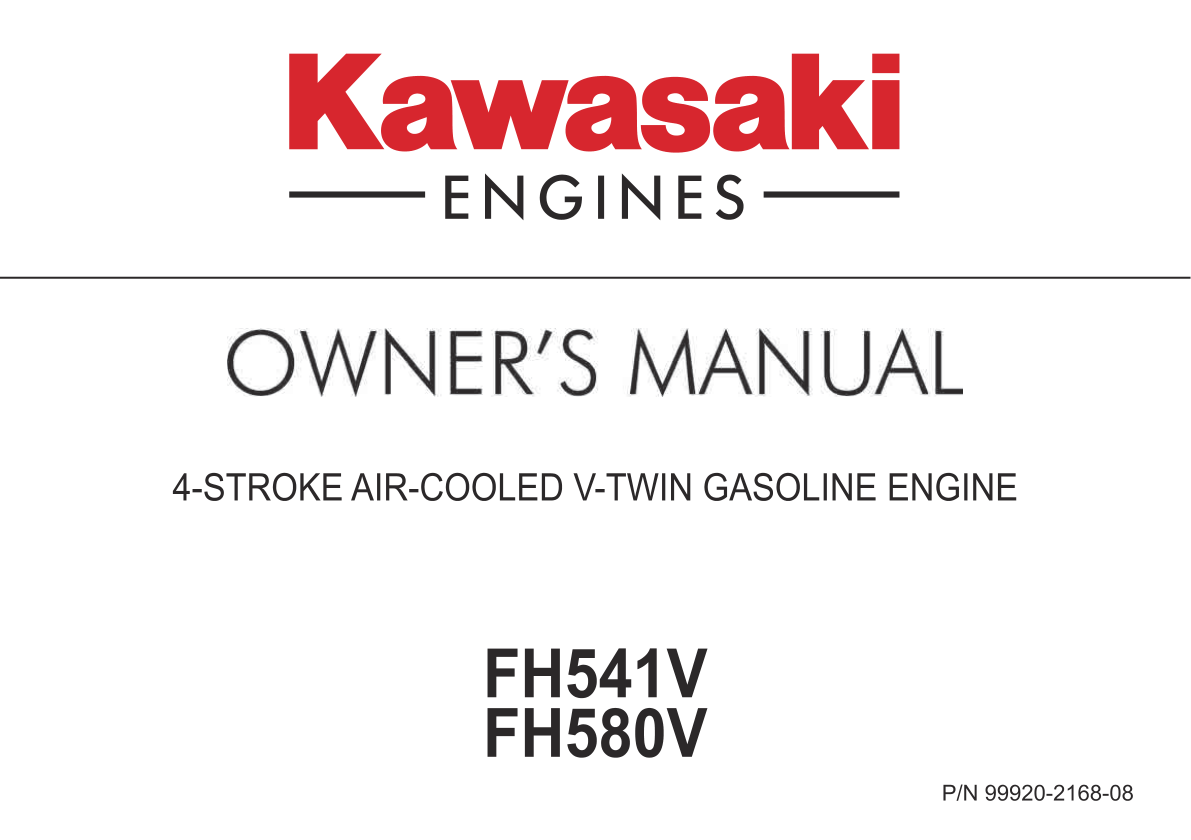 Kawasaki FH541V Engine Manual FH Series Service Repair Shop Parts Owner Operator Instant Download
