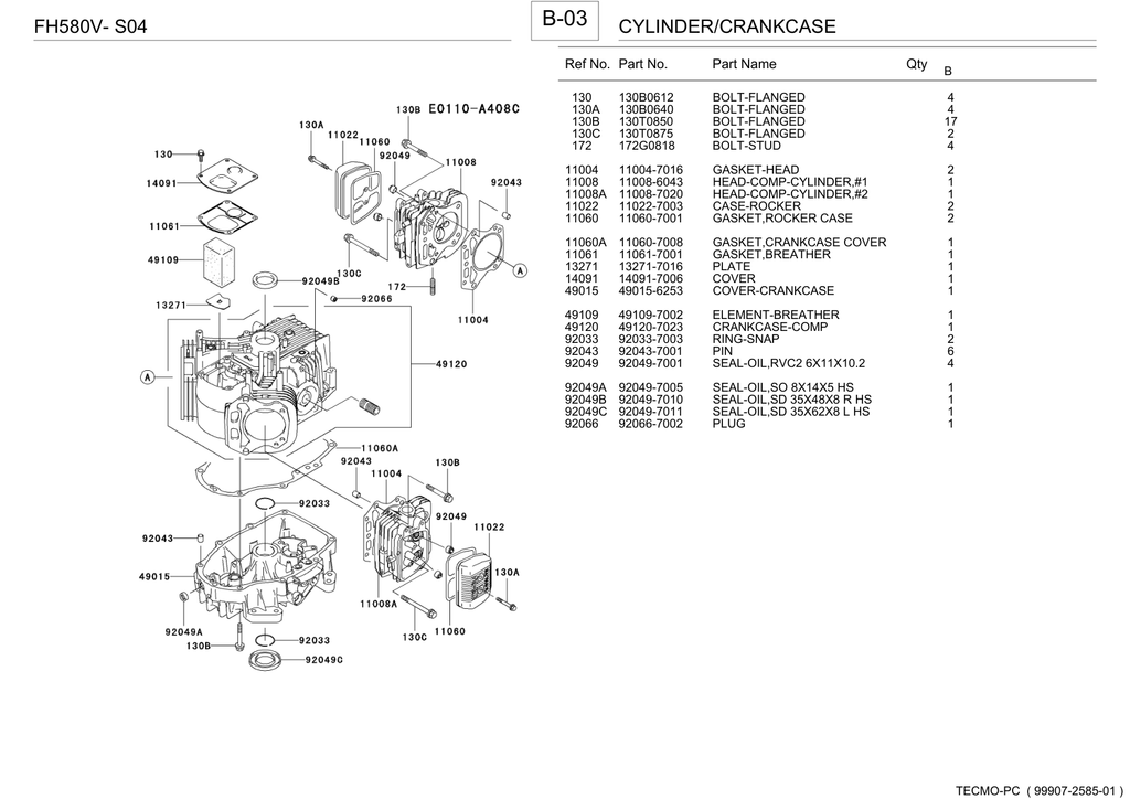 Kawasaki FH580V Engine Manual FH Series Service Repair Shop Parts Owner Operator Instant Download