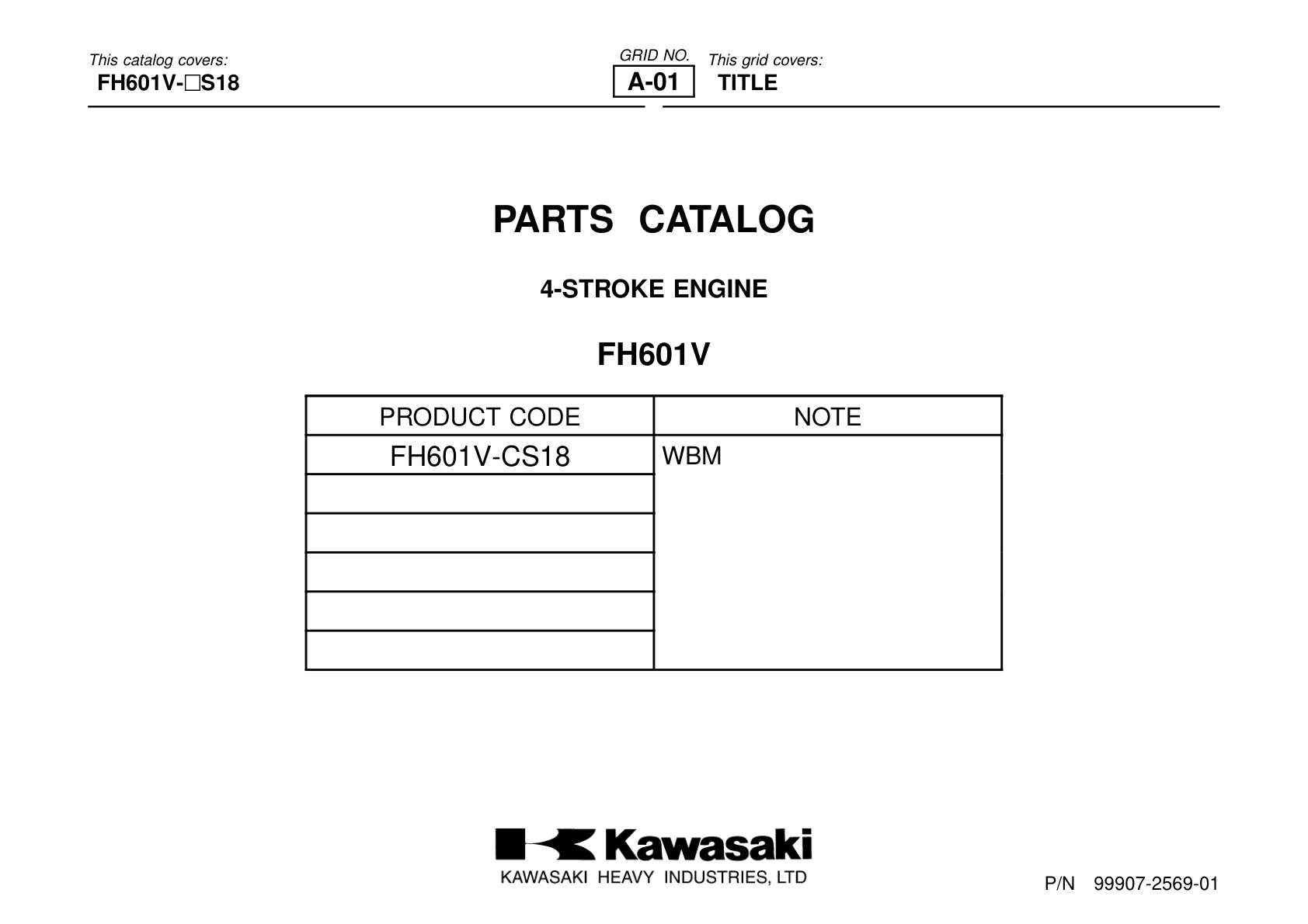 Kawasaki FH601V Engine Manual FH Series Service Repair Shop Parts Owner Operator Instant Download