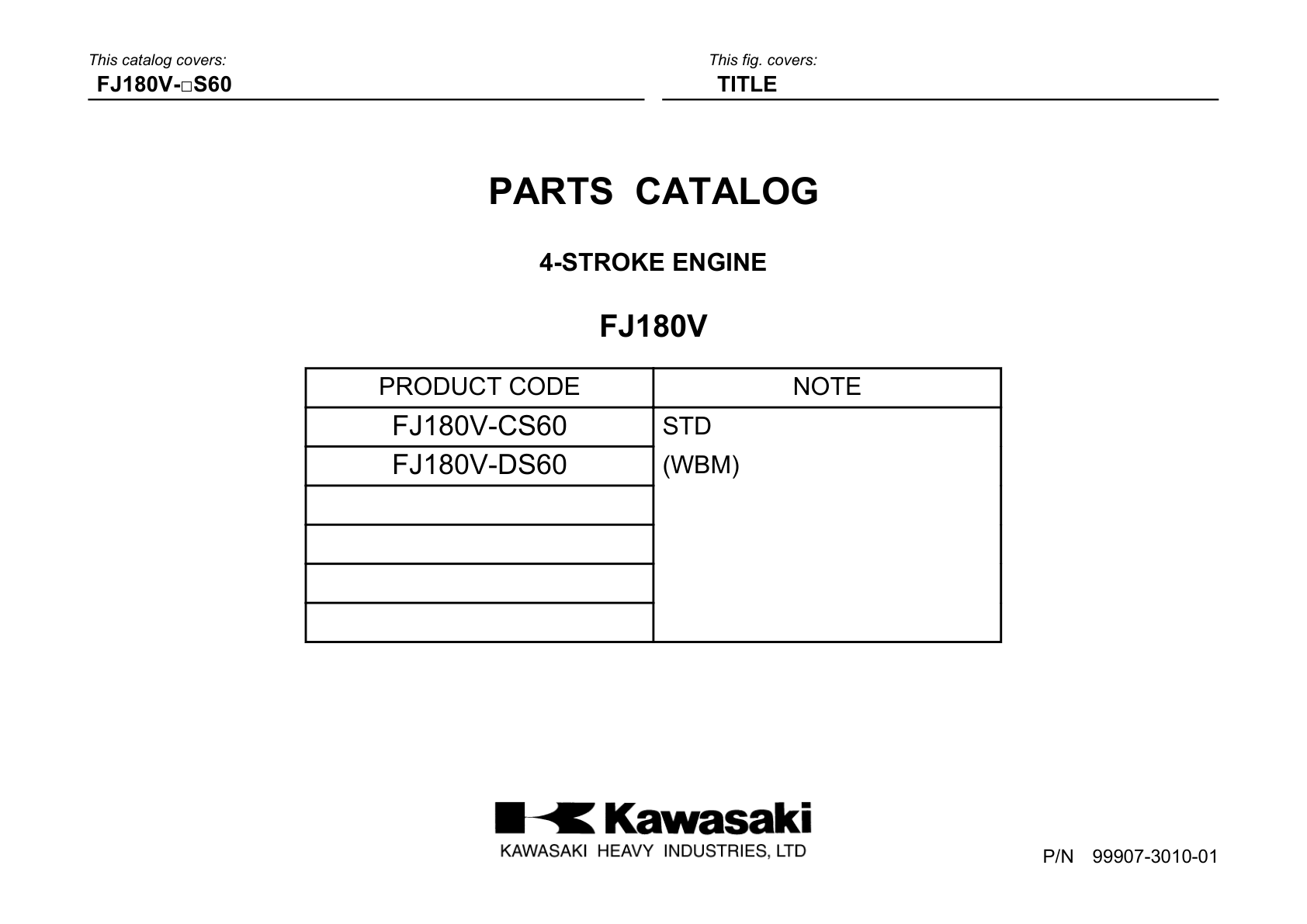 Kawasaki FJ180V Engine Manual FJ Series Service Repair Shop Parts Owner Operator Instant Download