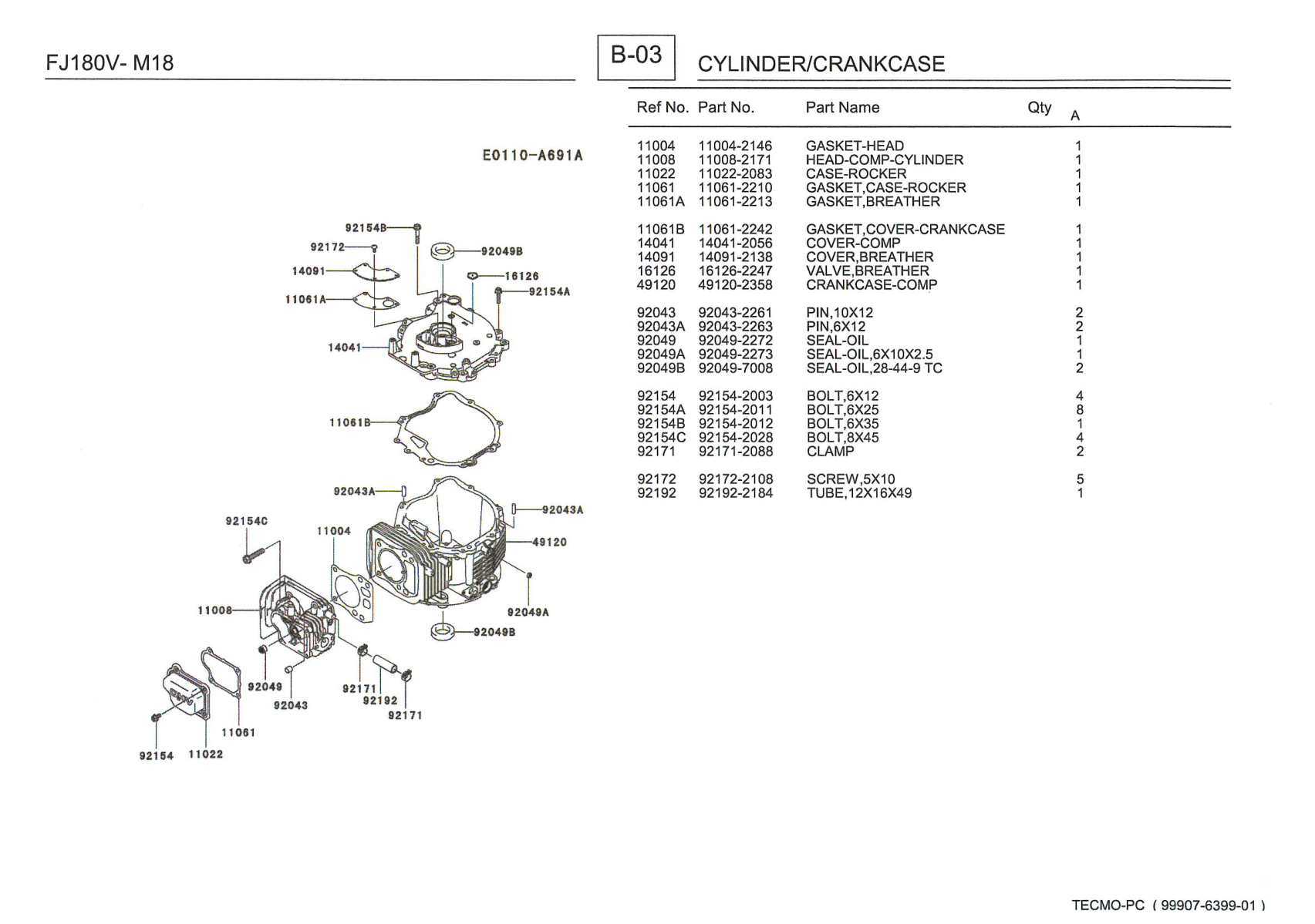 Kawasaki FJ180V Engine Manual FJ Series Service Repair Shop Parts Owner Operator Instant Download