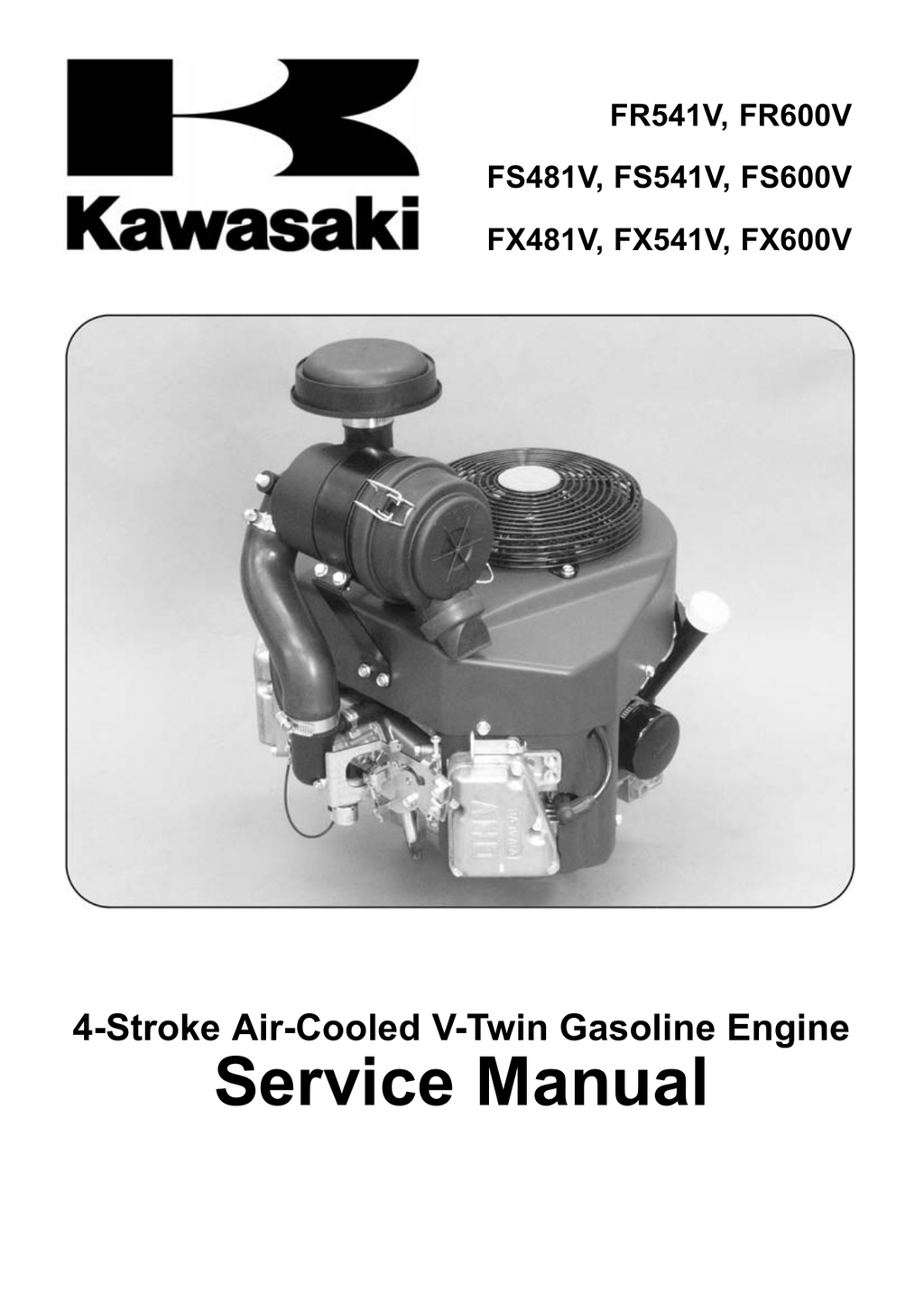 Kawasaki FR600V Engine Manual FR Series Service Repair Shop Parts Owner Operator Instant Download