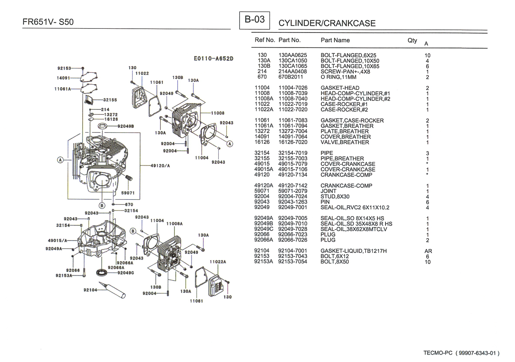Kawasaki FR651V Engine Manual FR Series Service Repair Shop Parts Owner Operator Instant Download